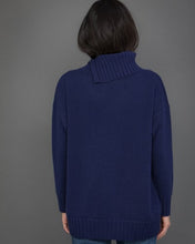 Load image into Gallery viewer, High Neck Cashmere Jumper in Blue