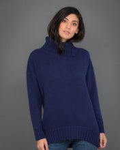 Load image into Gallery viewer, High Neck Cashmere Jumper in Blue