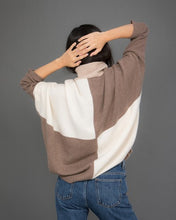 Load image into Gallery viewer, Patchwork Cashmere Jumper in beige