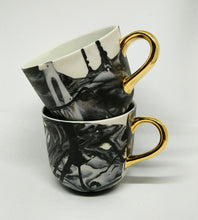 Load image into Gallery viewer, Graphic Black mug with gold