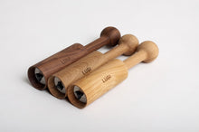 Load image into Gallery viewer, Set of handmade wooden salt and pepper grinders.