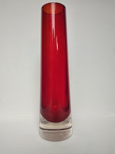 Load image into Gallery viewer, Whitefriars Ruby Red Chimney Vase by Geoffrey Baxter.
