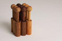Load image into Gallery viewer, Set of handmade wooden salt and pepper grinders.
