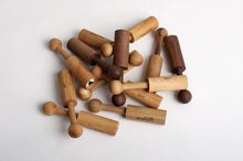 Load image into Gallery viewer, Set of handmade wooden salt and pepper grinders.
